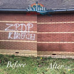 Graffiti removal birmingham before and after on brick