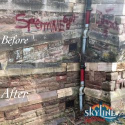 Graffiti removal birmingham before and after on heritage building